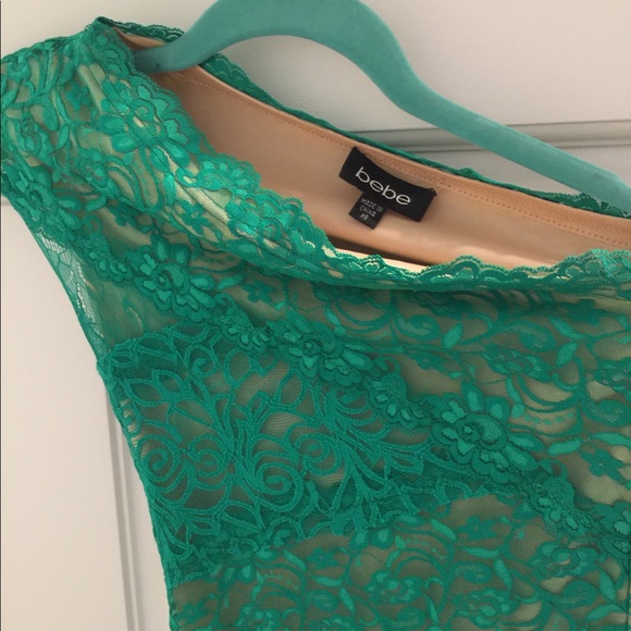 Bebe One shoulder stretch lace dress - Picture 2 of 8